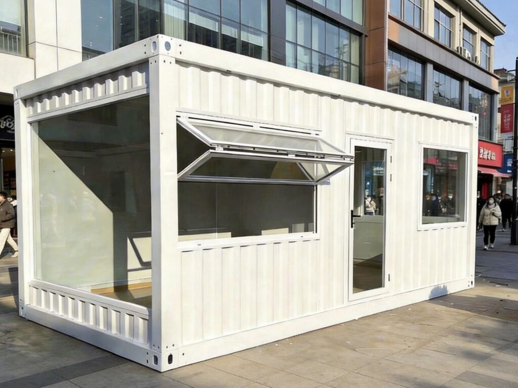 20ft folding container used as a pop up store
