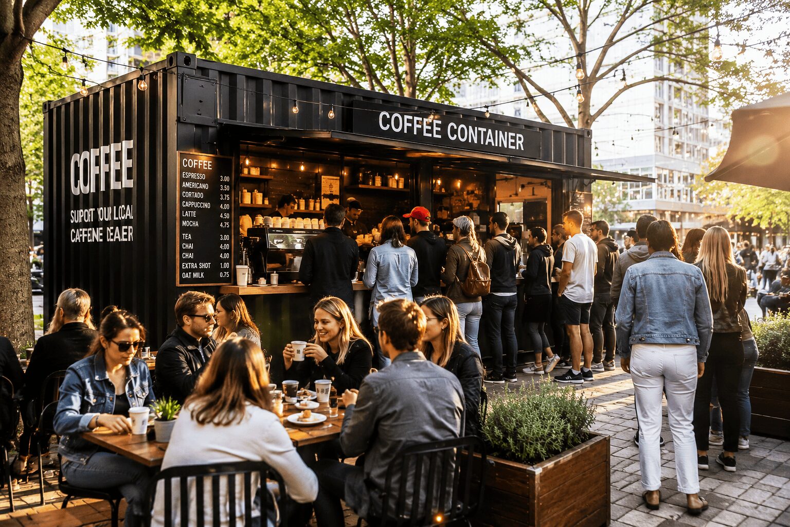 profitable container coffee shop