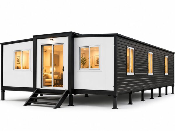 40ft expandable container house used as a backyard ADU