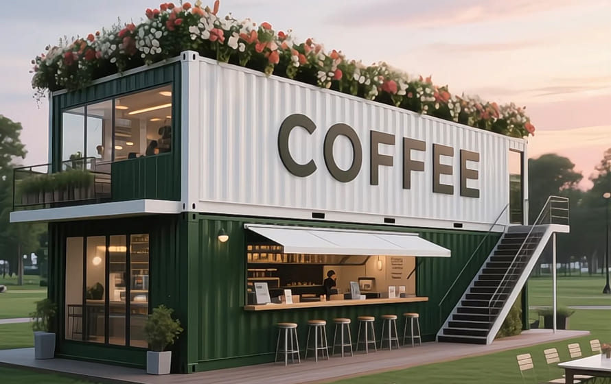 shipping container coffee shop cost