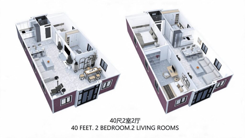 40ft expandable container house floor plan Australia