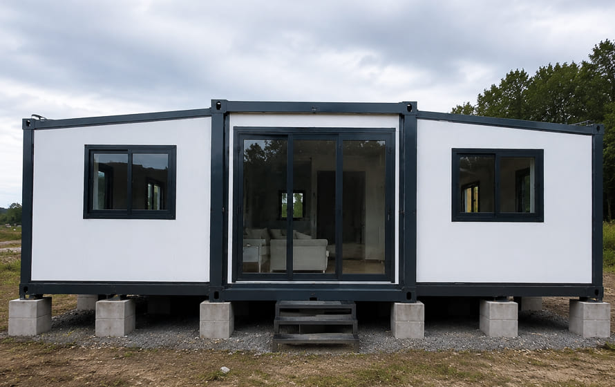 expandable container house foundation