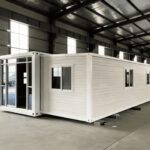 Fully expanded double wing expandable container house installation