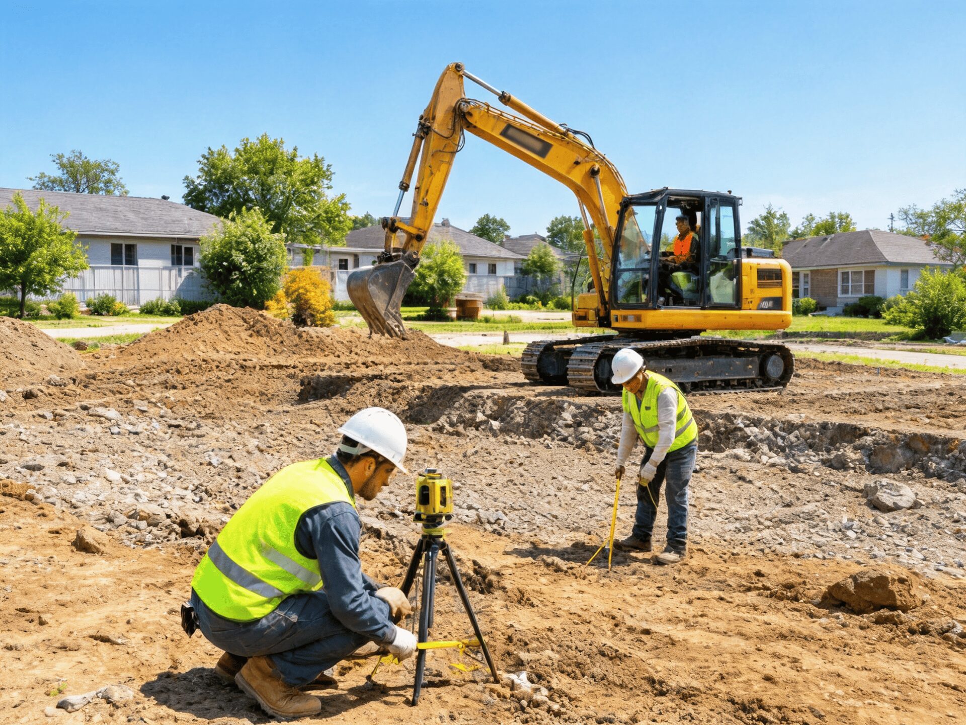 Preparing foundation site for expandable container house installation