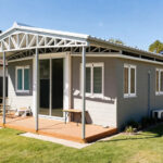 Modern expandable container house used as a granny flat in Australia